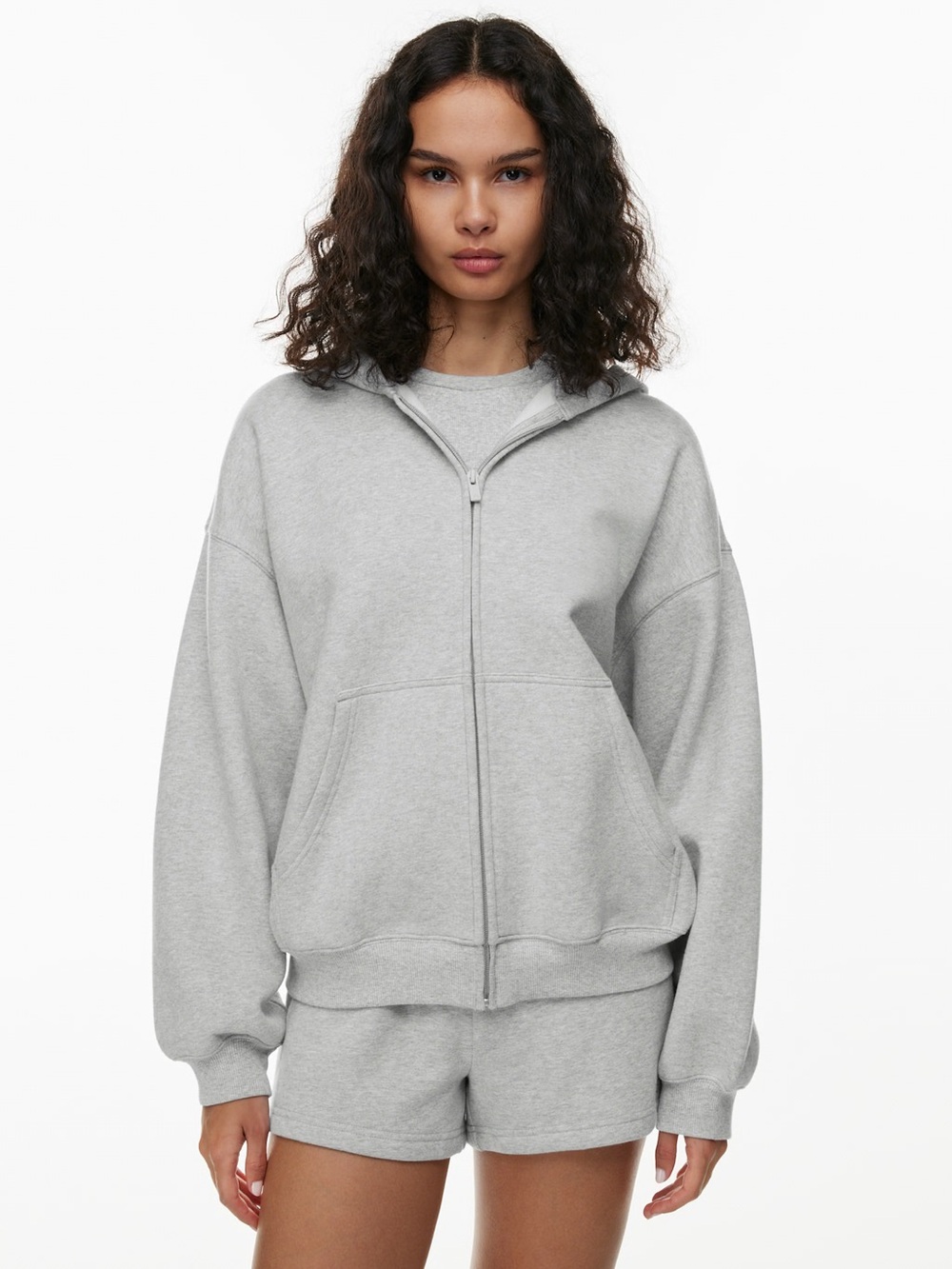 Aritzia Mega Fit Zip Hoodie in Scarab